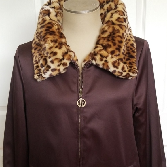 🐆NWOT Dennis Basso Reversable Faux Fur Jacket - Picture 8 of 8